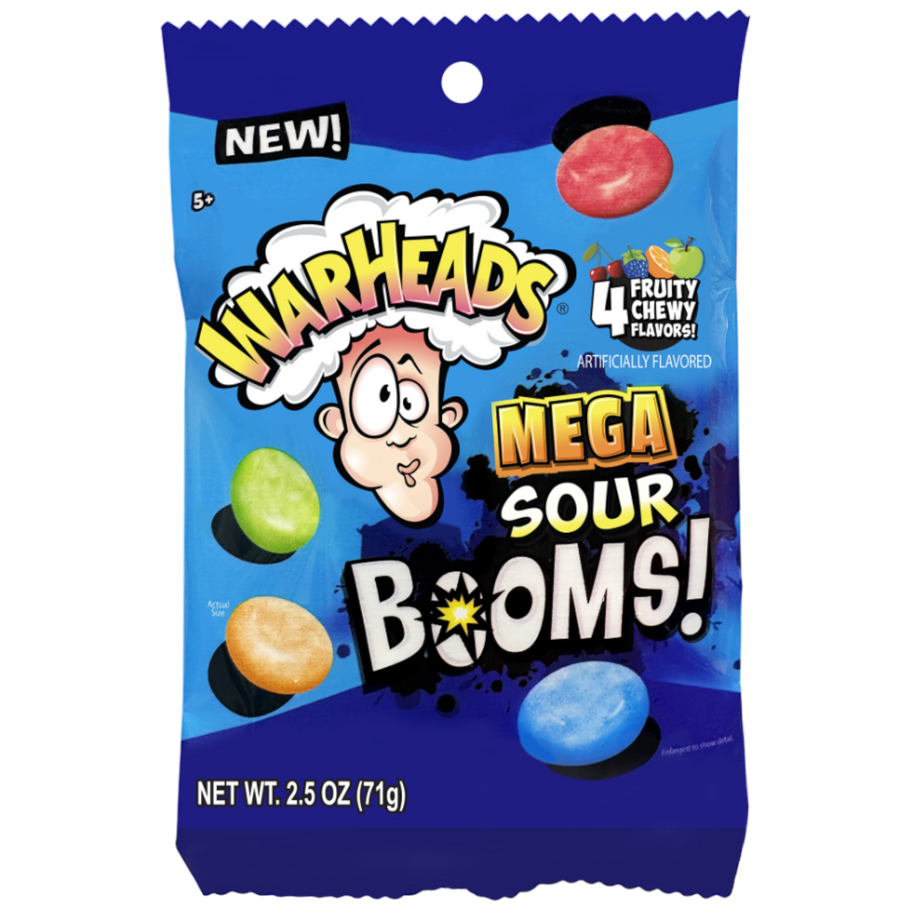 Warheads Mega Sour Booms! Peg Bag - 2.5oz (71g)