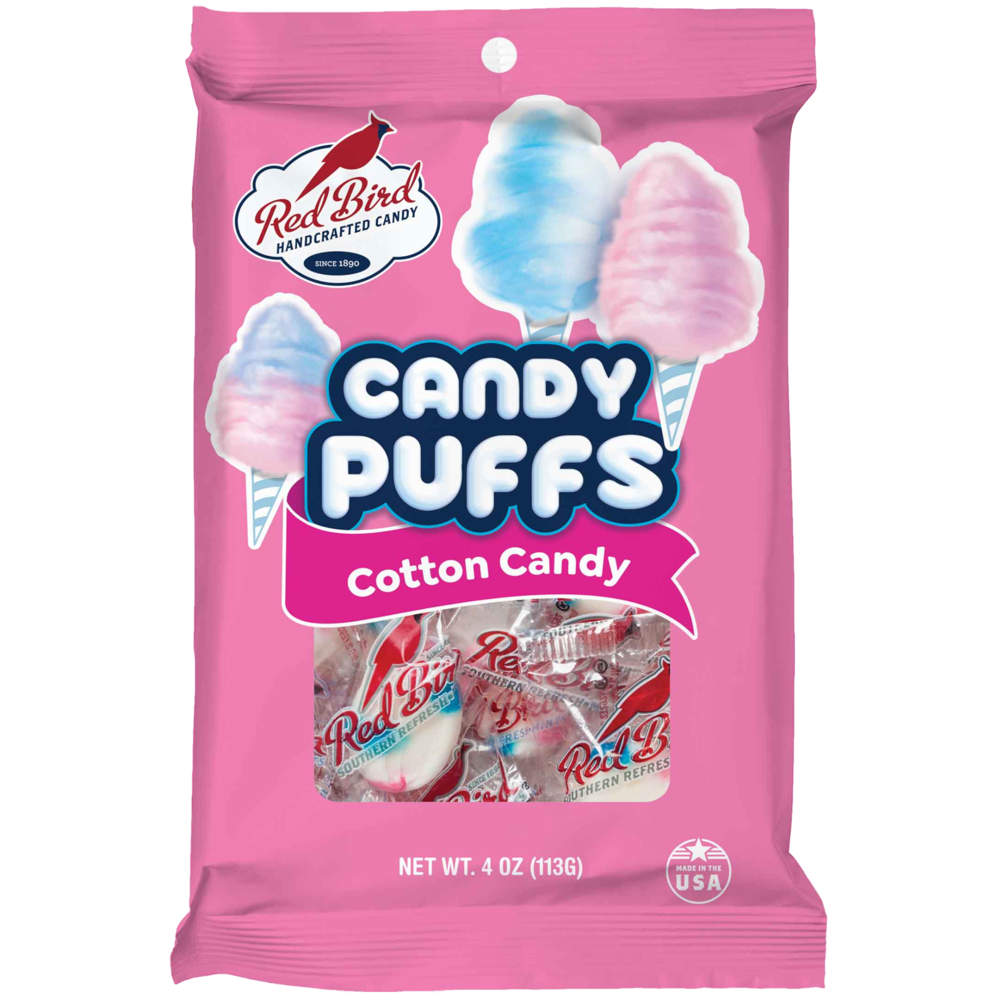 Red Bird Cotton Candy Puffs Peg Bag - 4oz (113g)