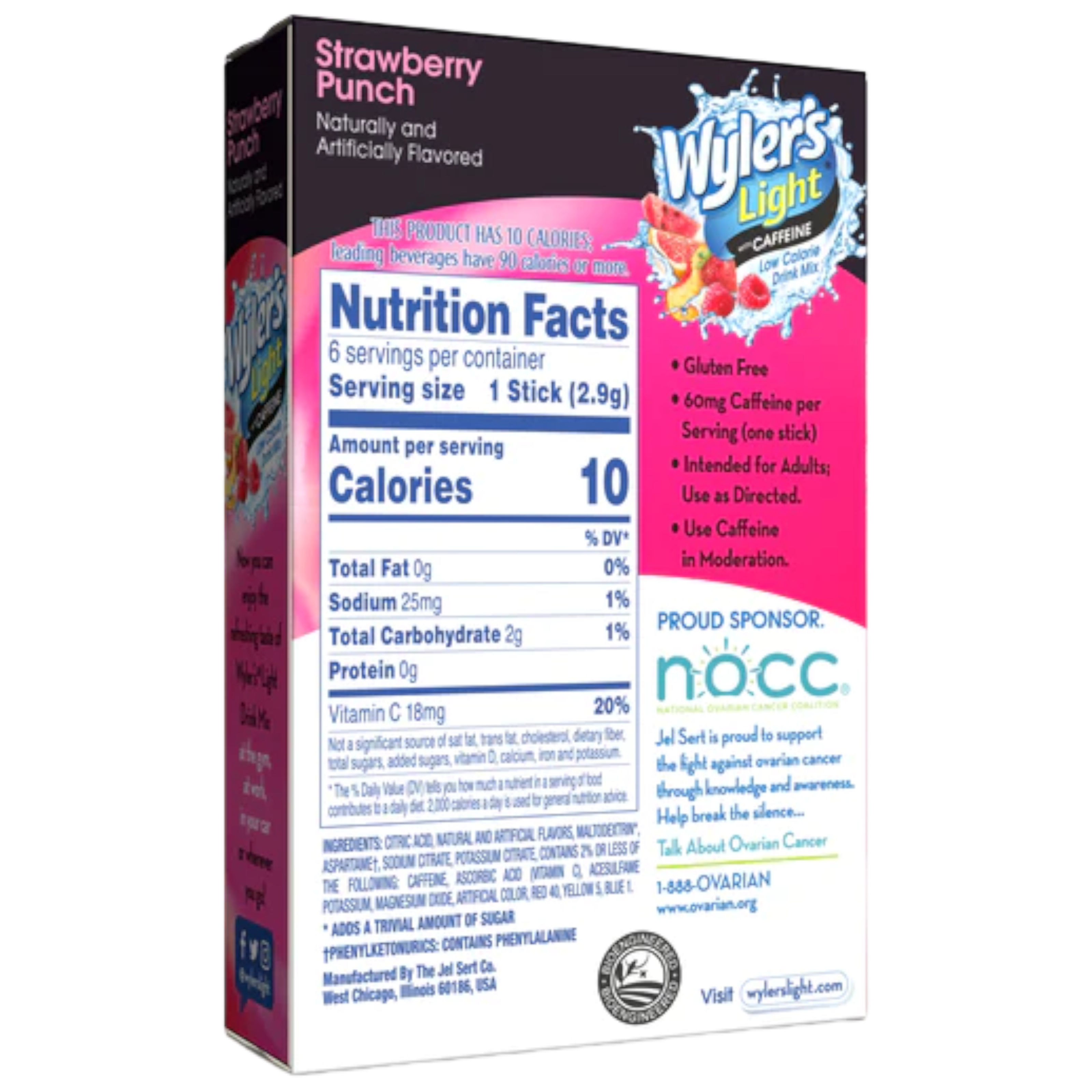 Wyler's Light Singles To Go Strawberry Punch with Caffeine Sugar Free - 6 Pack - 0.62oz (17.4g)