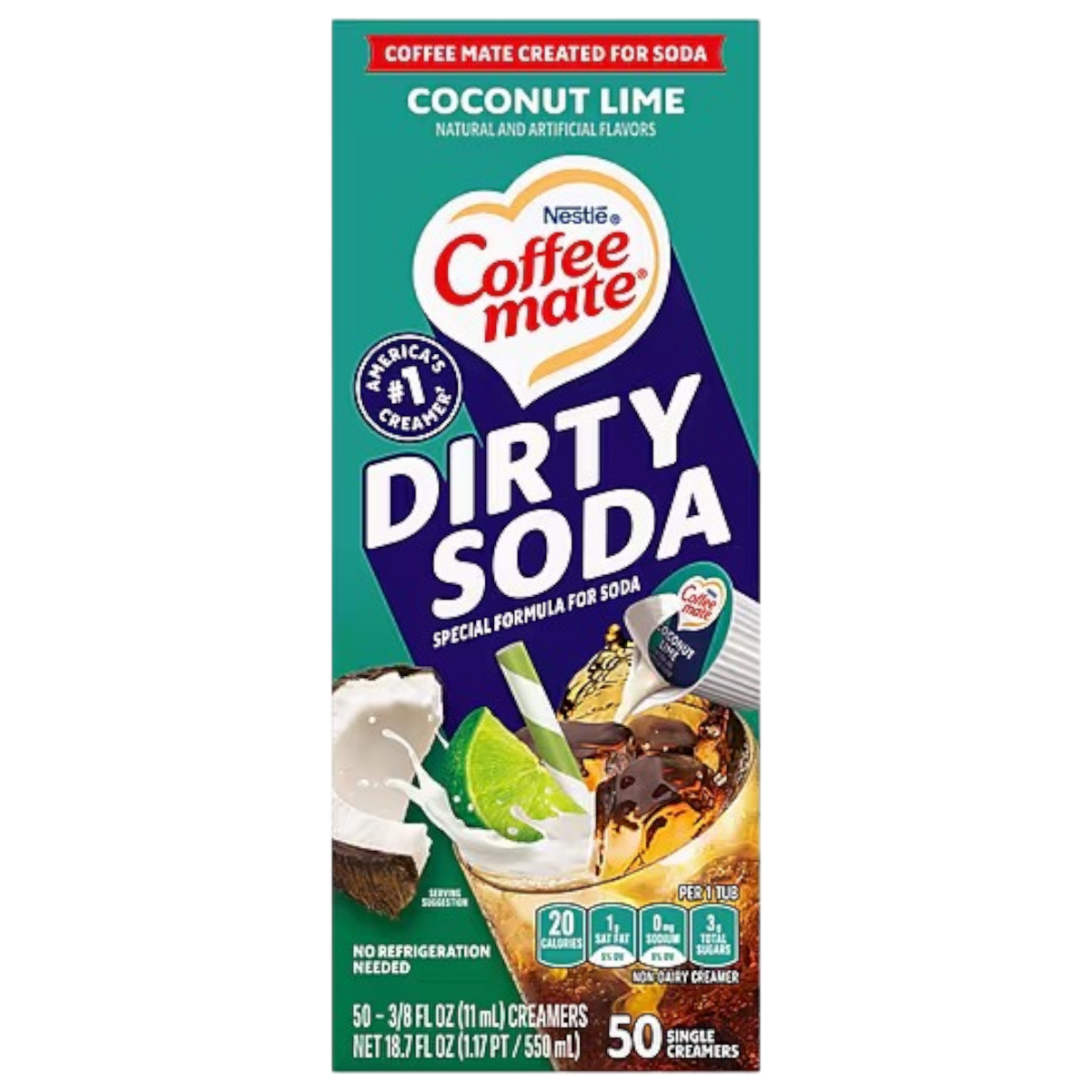 Coffee-Mate Dirty Soda Coconut Lime Liquid Creamer Singles - 0.375fl.o ...