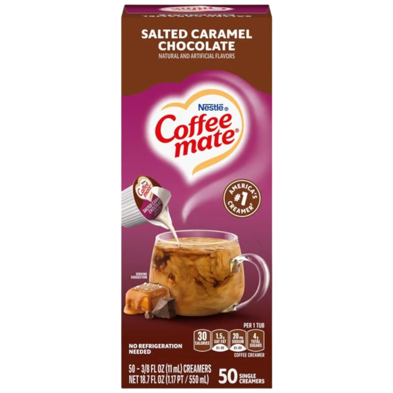 Coffee-Mate Salted Caramel Chocolate Liquid Creamer Singles - 0.375fl.oz (11ml)