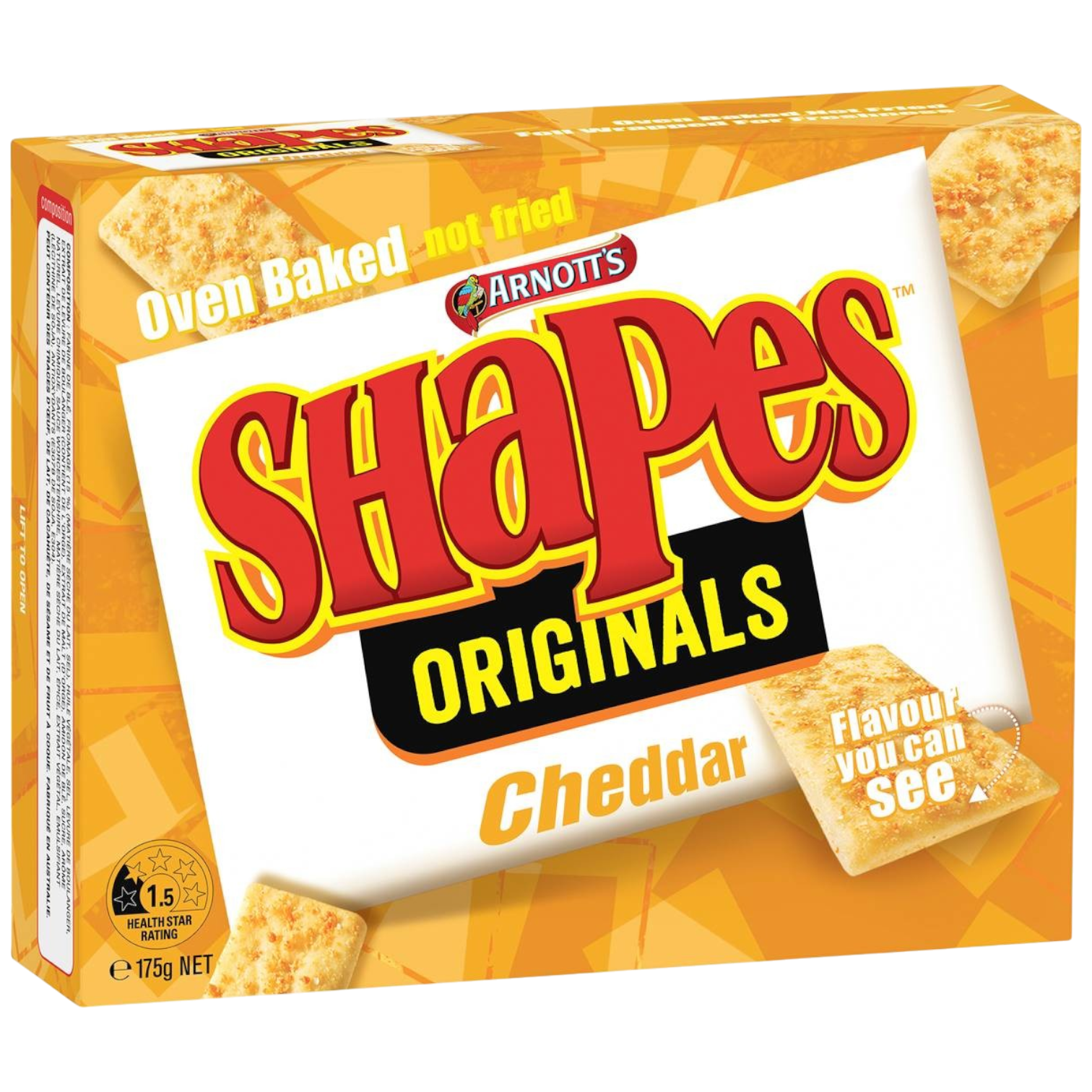 Arnott's Shapes Originals Cheddar Flavour (Australia) - 5.82oz (165g)