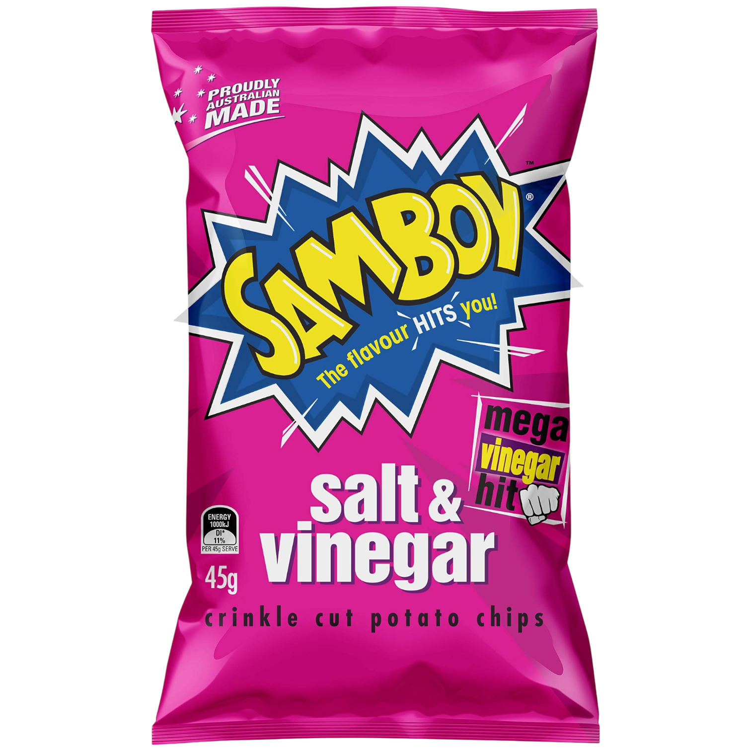 Samboy Salt & Vinegar Potato Crisps Grab Bag (Australia) - 1.6oz (45g)