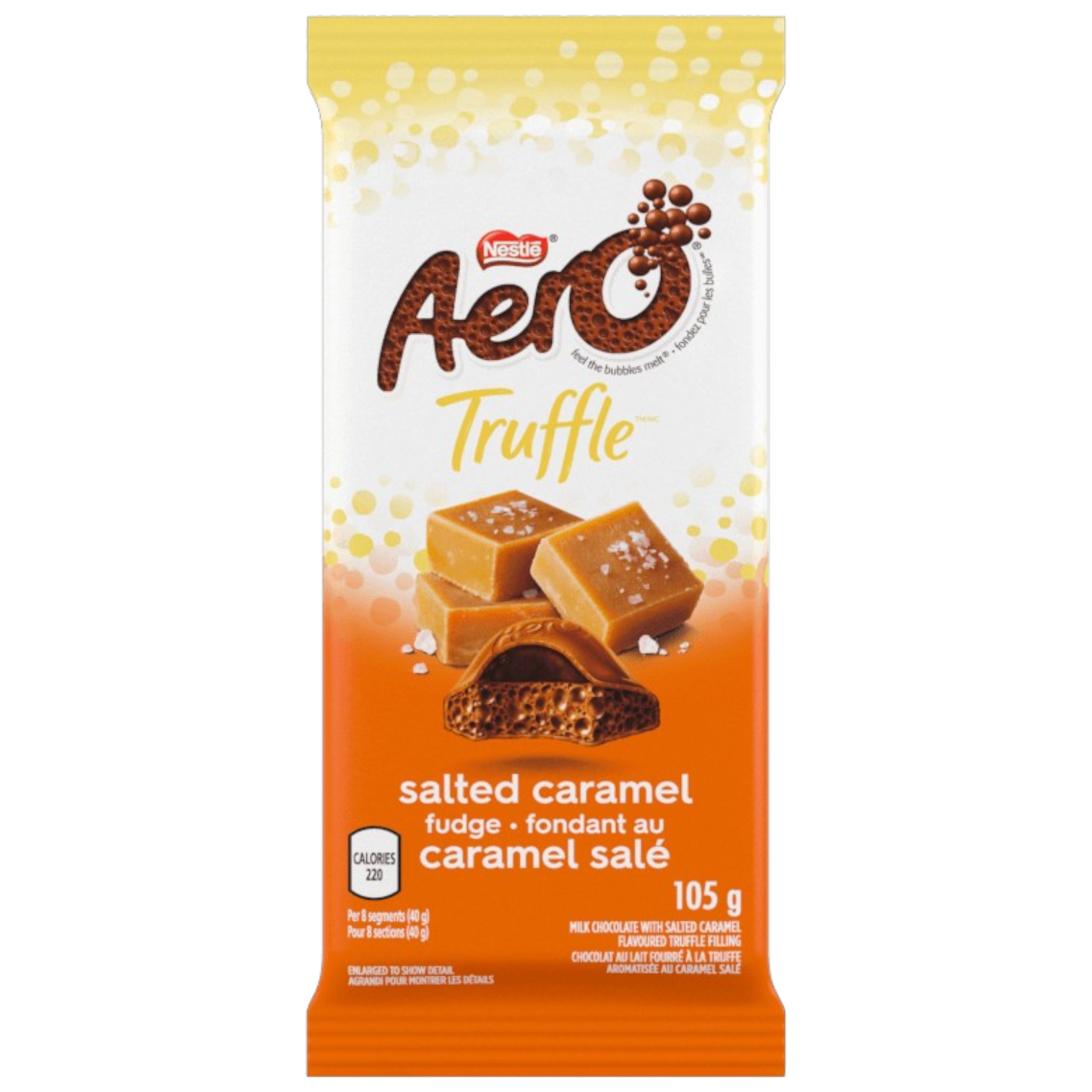 Aero Truffle Salted Caramel Fudge Chocolate Block (Canada) - 3.70oz (105g)