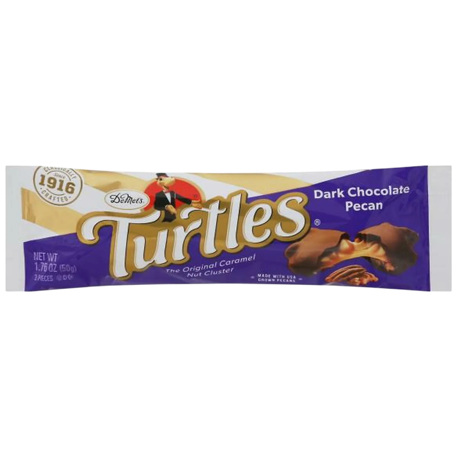 DeMet's Dark Chocolate Turtles 3-Piece - 1.2oz (50g)