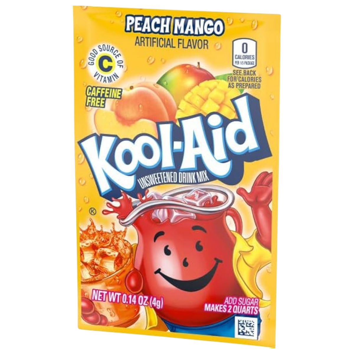 Kool Aid Peach Mango Unsweetened Drink Mix Sachet - 0.14oz (4g