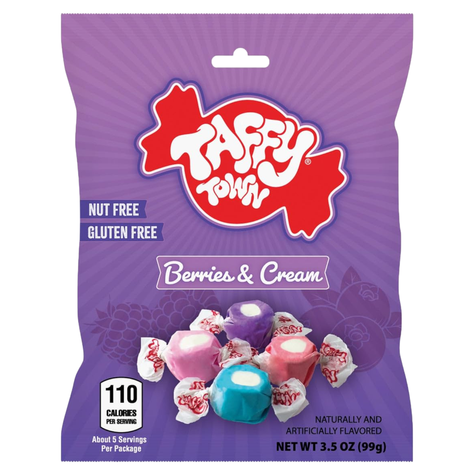 Taffy Town Berries & Cream Salt Water Taffy - 3.5oz (99g)