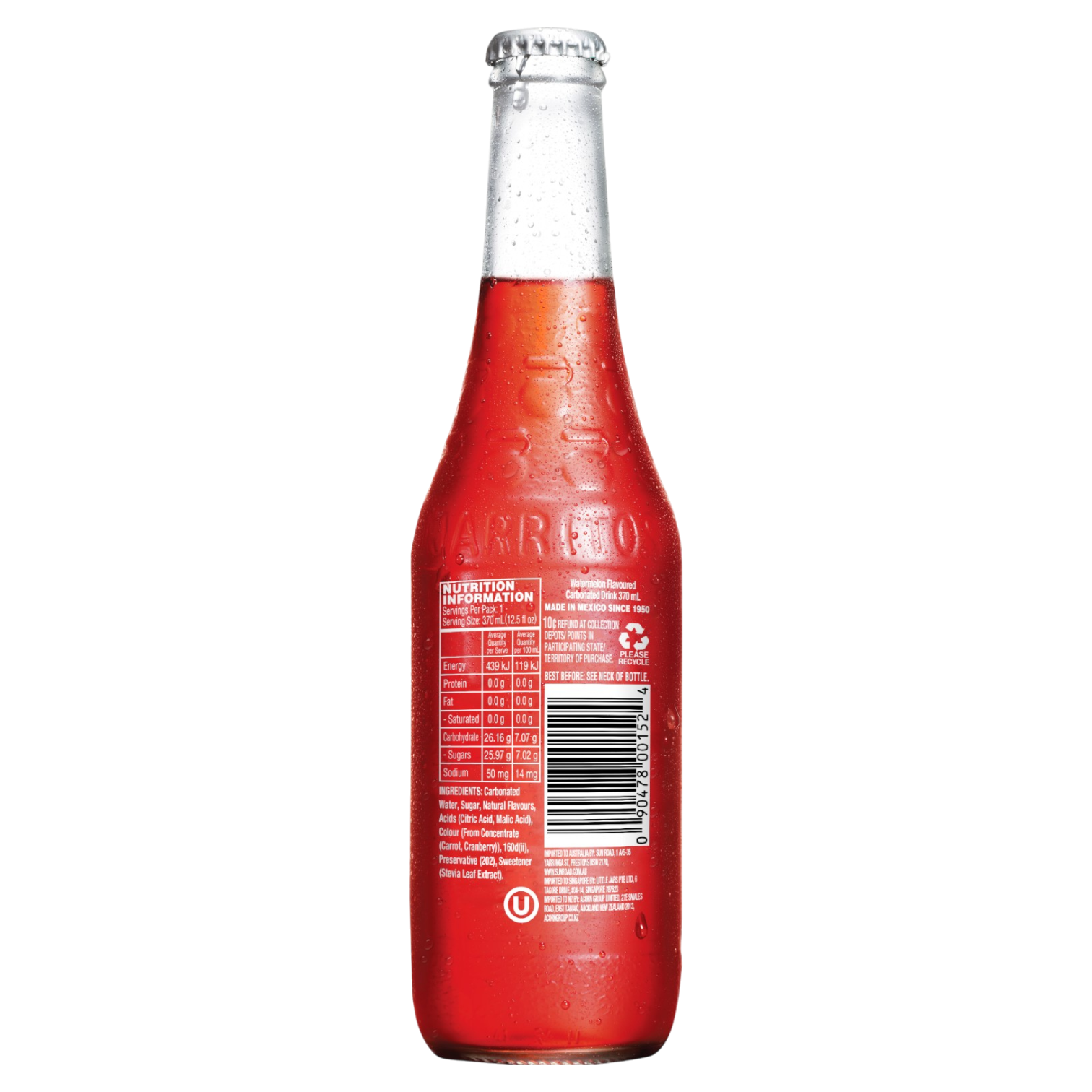 Jarritos Watermelon Soda - 12.5fl.oz (370ml)