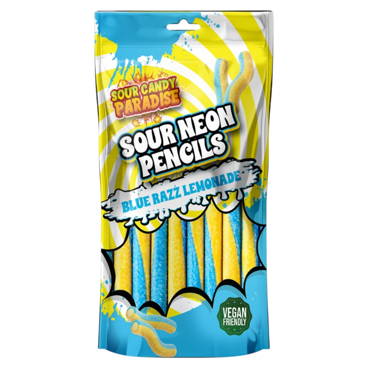 ♡ ʚ Candy ɞ ♡  Sour Candy Paradise Sour Neon Pencils Blue Razz Lemonade - 4.59oz