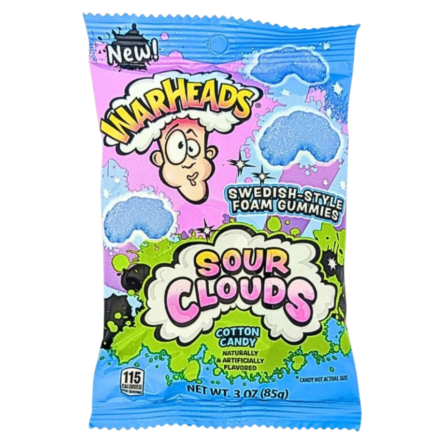 Warheads Sour Clouds Cotton Candy Flavour - 3oz (85g)