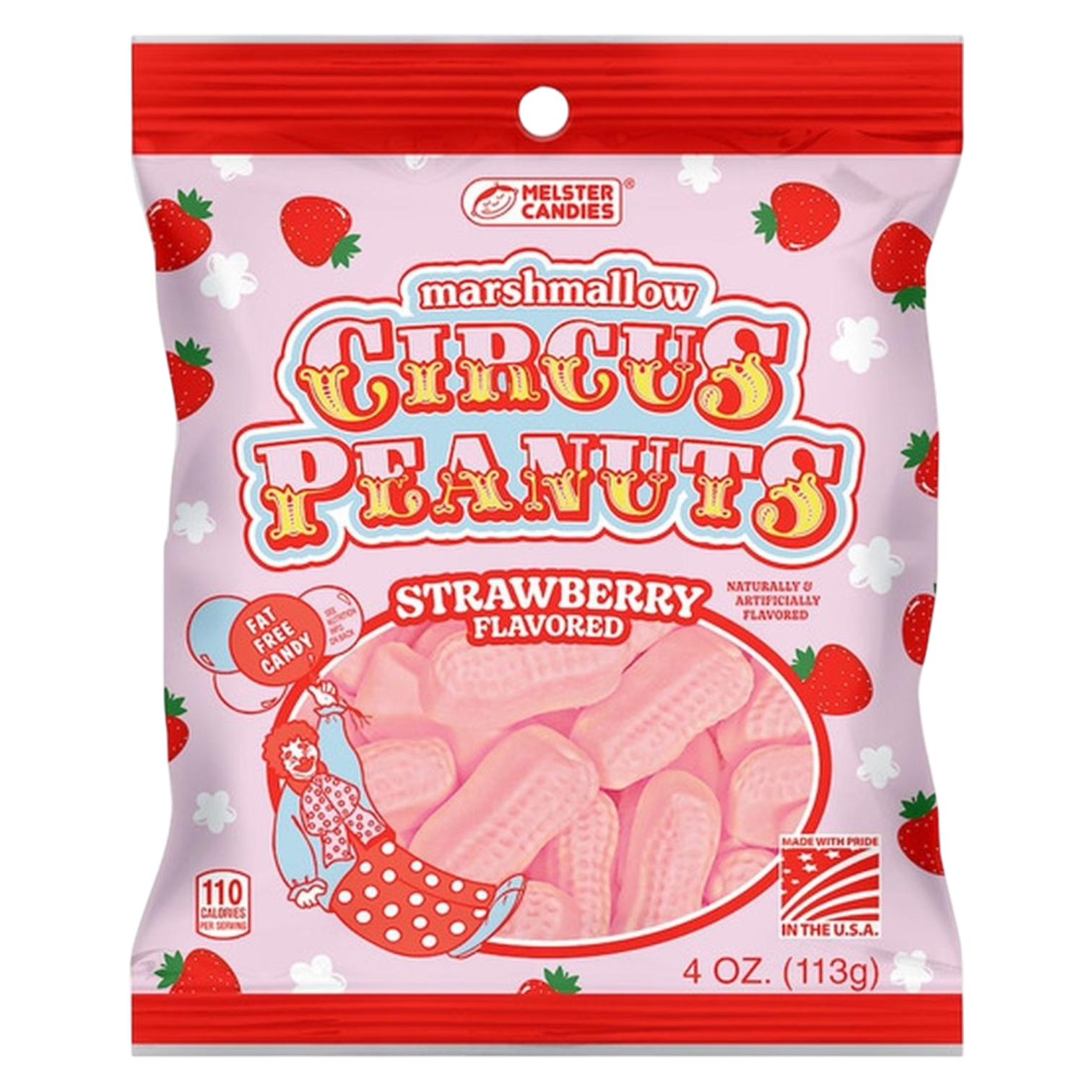 Melster Marshmallow Circus Peanuts Strawberry Flavour - 4oz (113g)