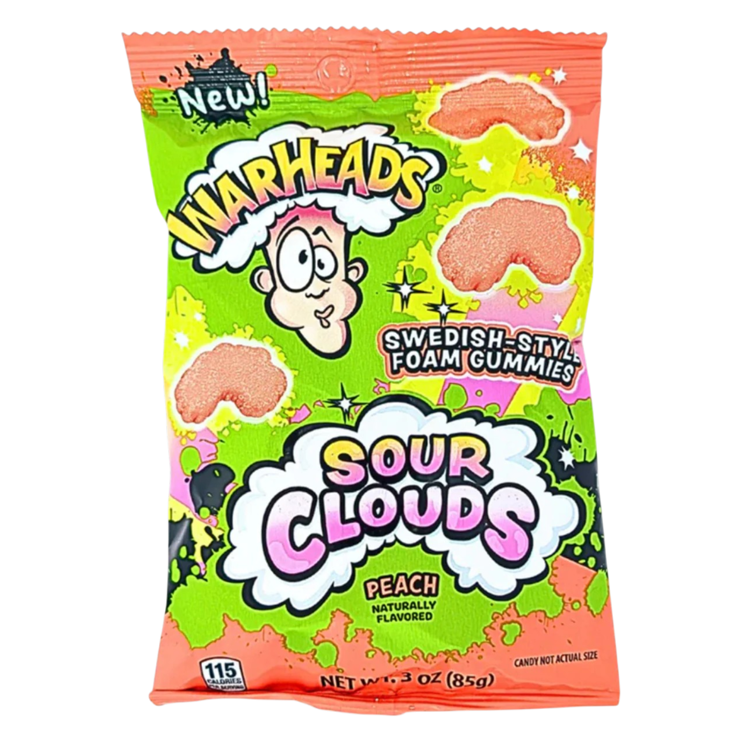 Warheads Sour Clouds Peach Flavour - 3oz (85g)