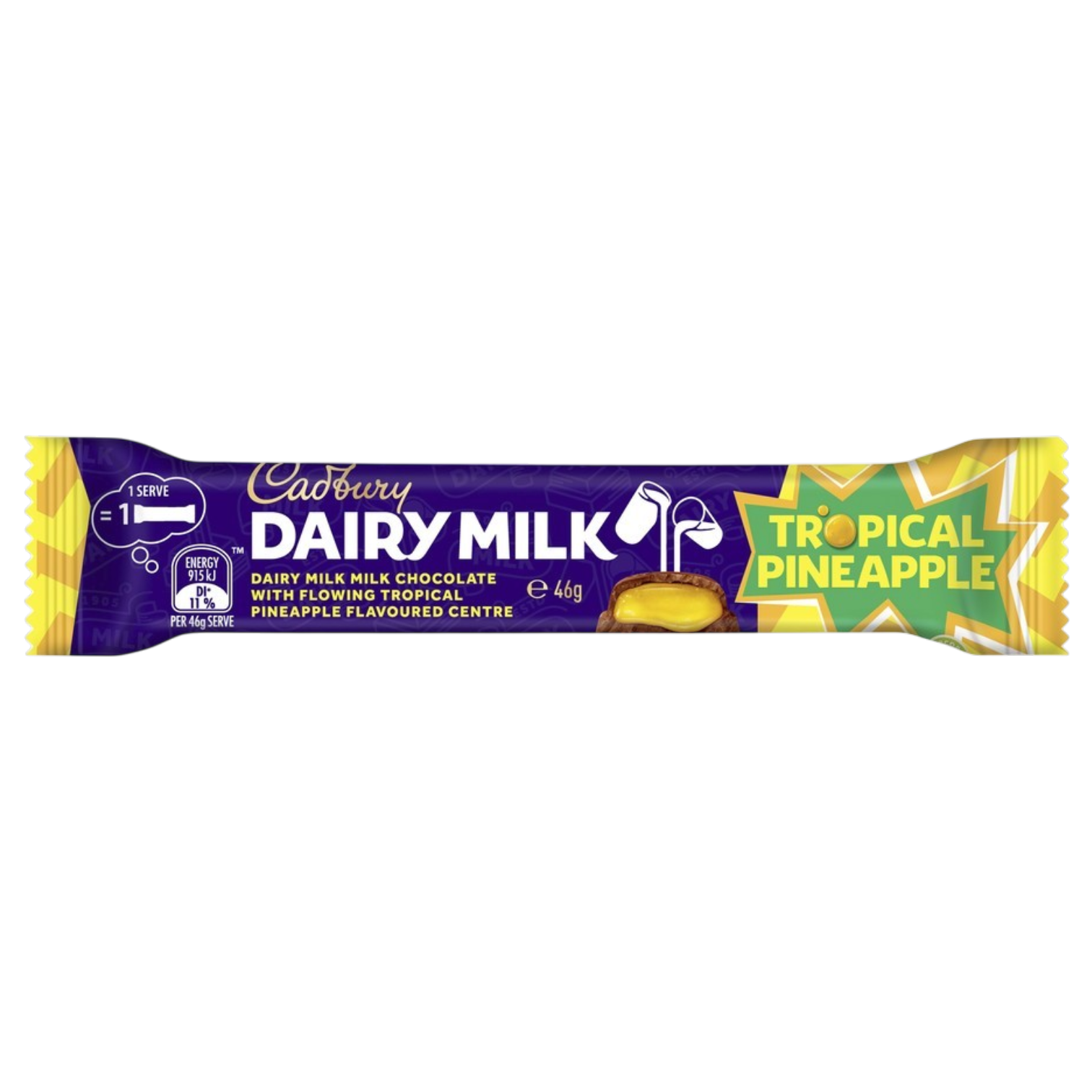 Cadbury Dairy Milk Tropical Pineapple Chocolate Bar - 1.62oz (46g)