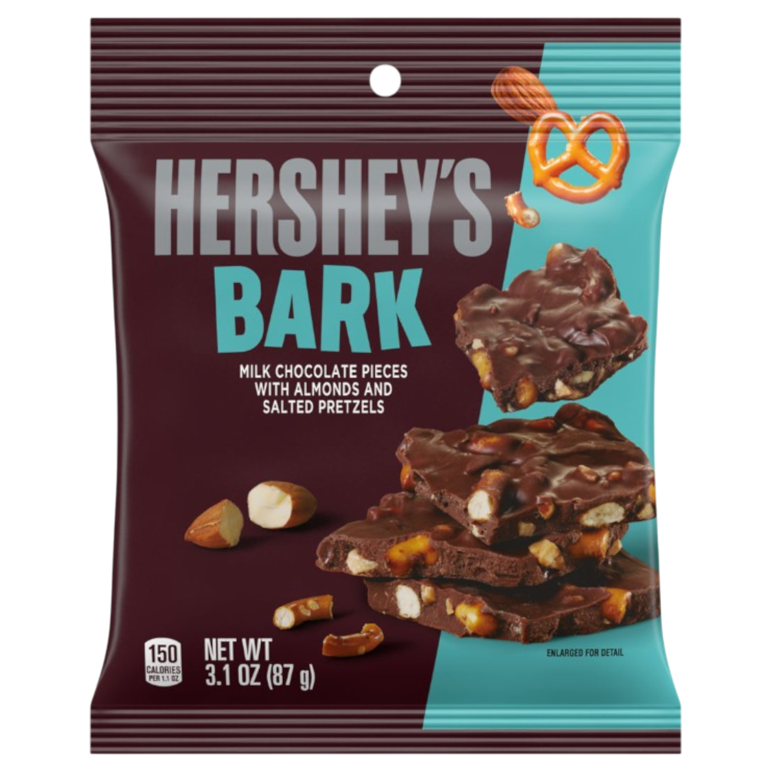 Hershey's Bark with Pretzels and Almonds Peg Bag - 3.1oz (87g)