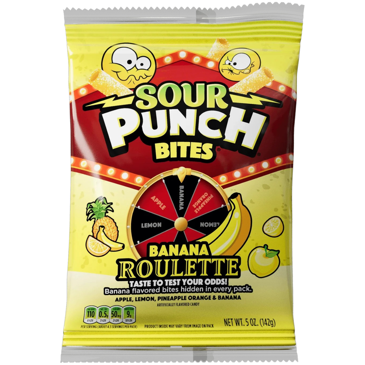 Sour Punch Bites Banana Roulette Peg Bag - 5oz (140g)