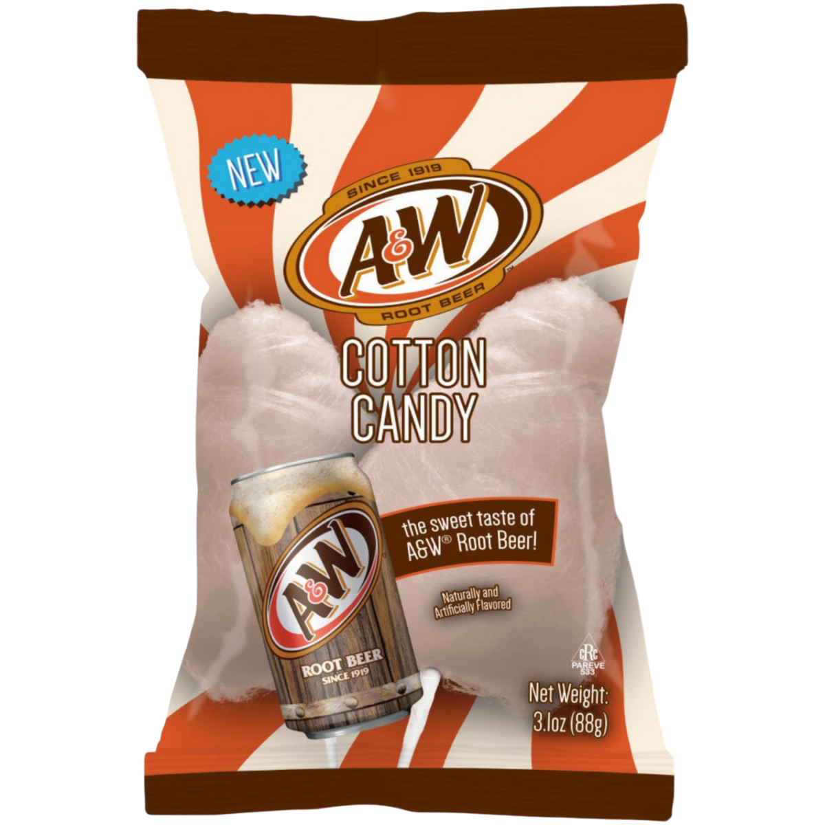 A&W Root Beer Cotton Candy - 3.1oz (85g) – Poppin Candy