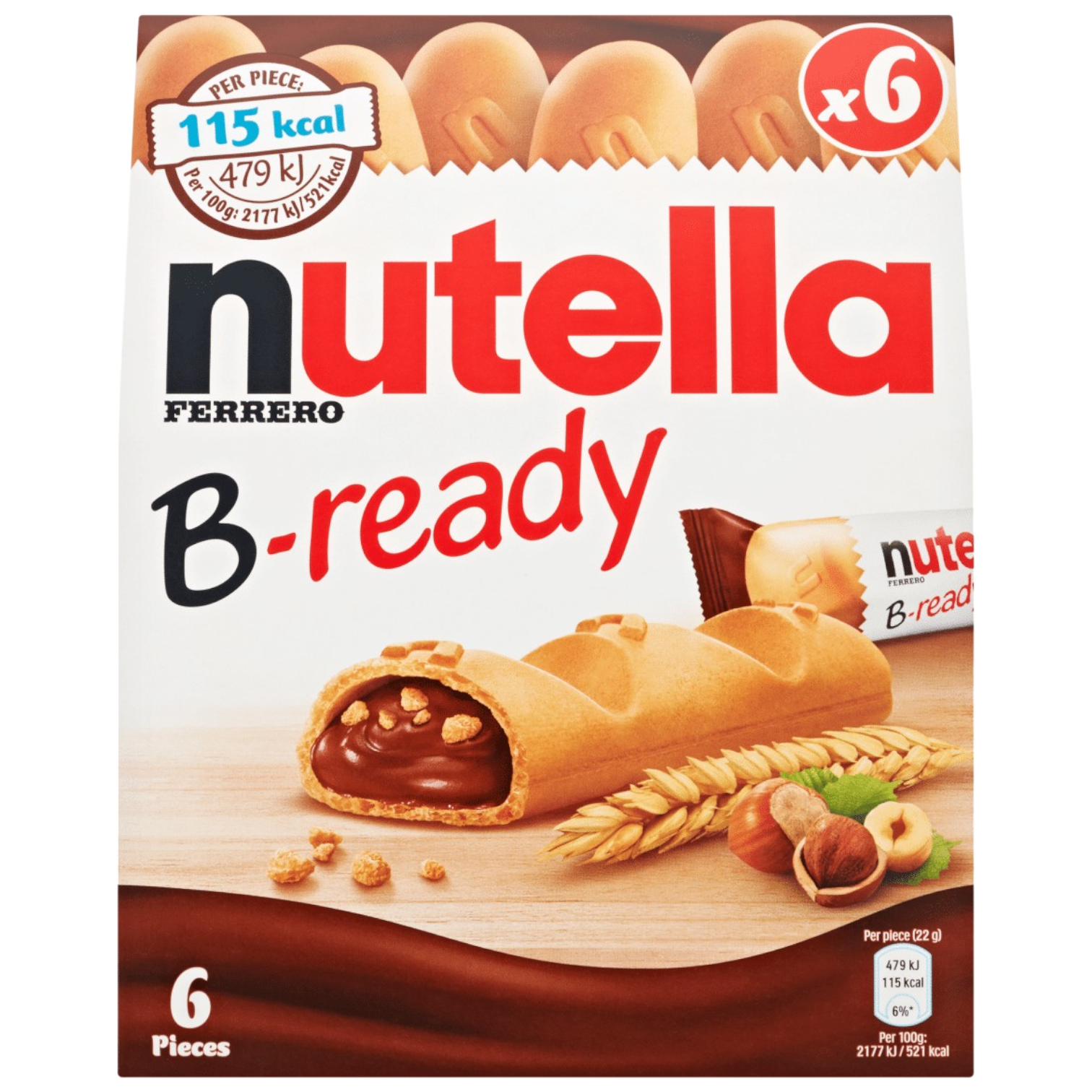 Nutella B-Ready Bar 6 Pack - 4.66oz (132g)