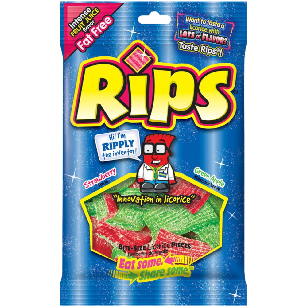 Rips Strawberry & Green Apple Bite Size Pieces Peg Bag - 4oz (113g)