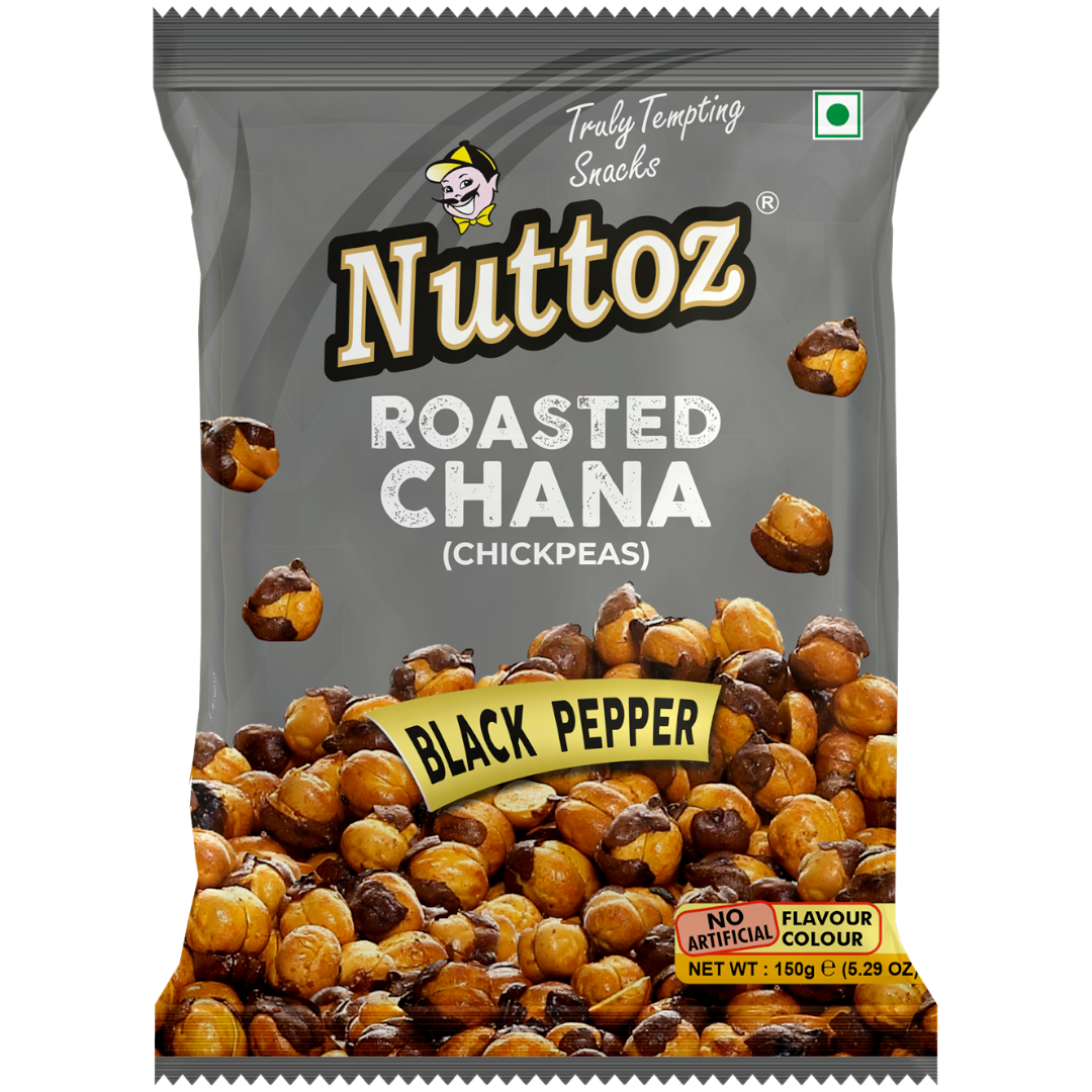 Nuttoz Black Pepper Roasted Chana (India) - 5.3oz (150g)