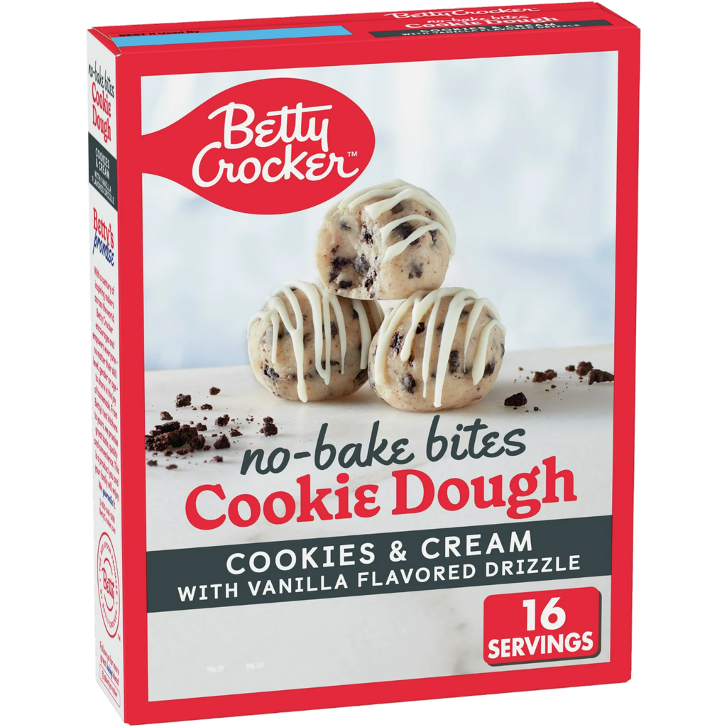 Betty Crocker No-Bake Cookie Dough Bites Cookies & Cream With Vanilla Flavoured Drizzle - 12.2oz (345g)