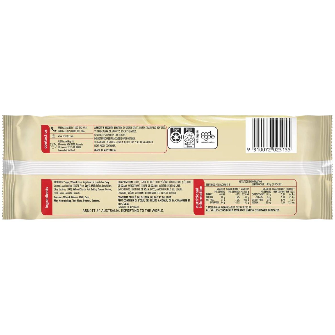 Arnott's Tim Tam White Share Pack - 5.8oz (165g)