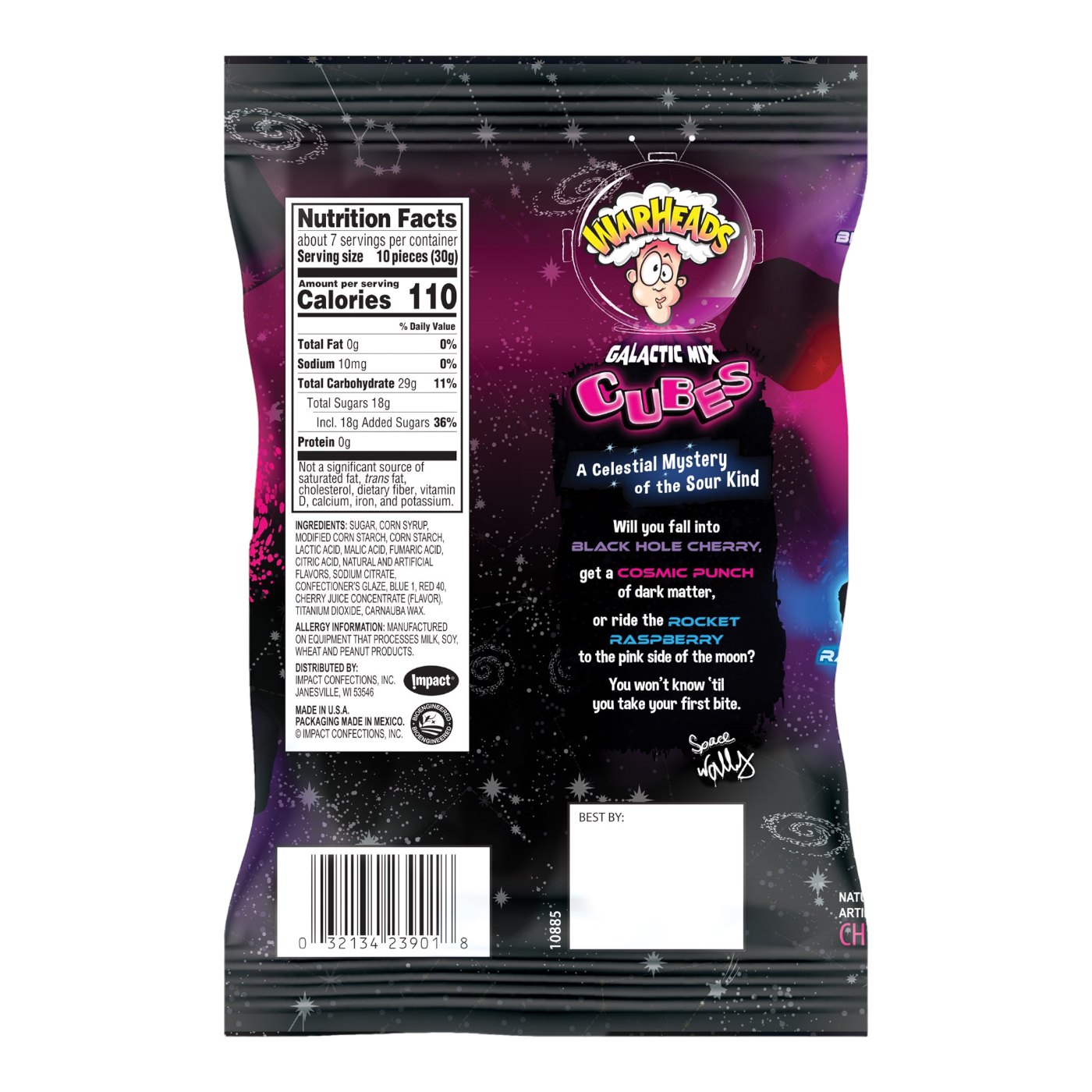 Warheads Galactic Cubes Share Bag - 7.25oz (205g)