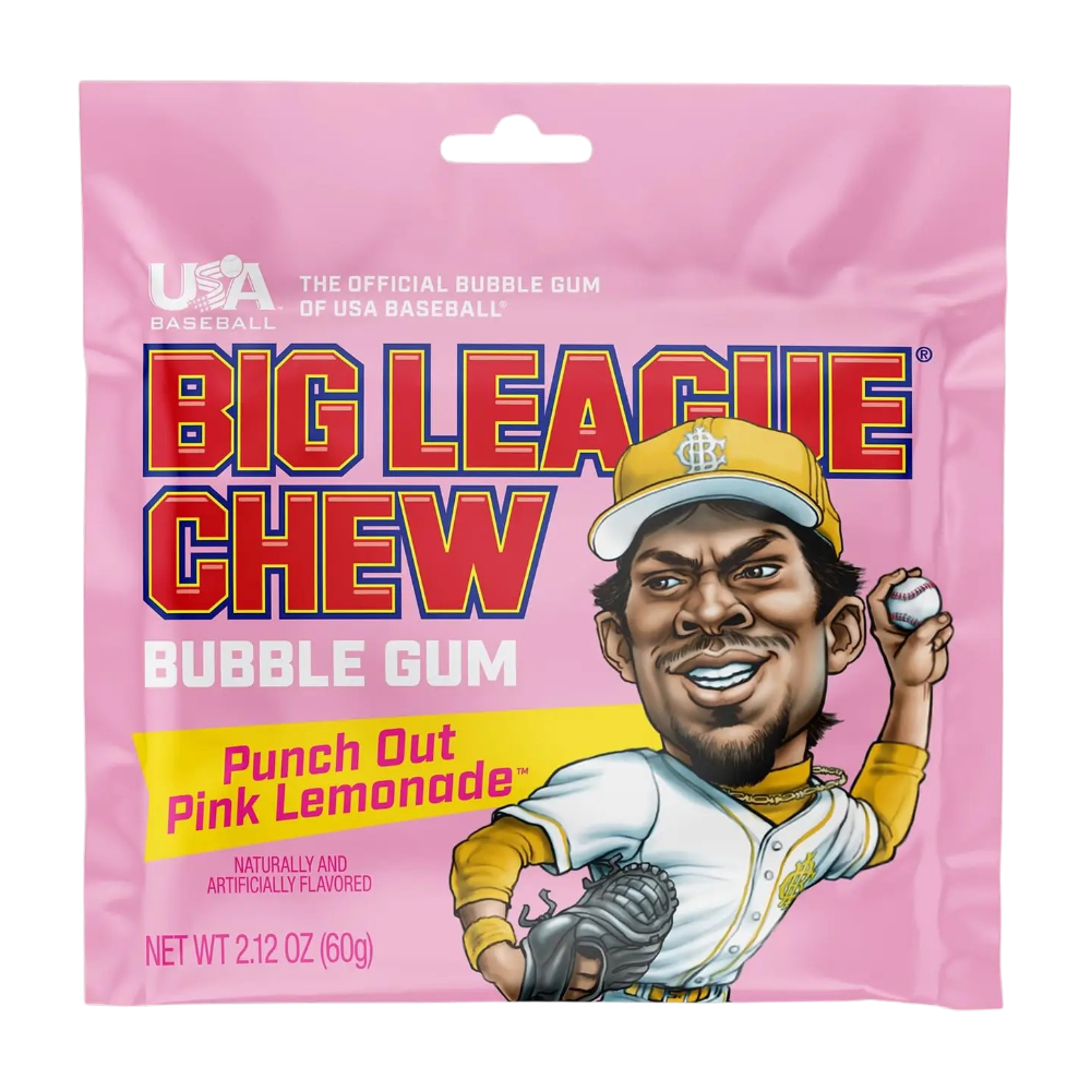 Big League Chew Bubble Gum Punch Out Pink Lemonade - 2.12oz (60g)