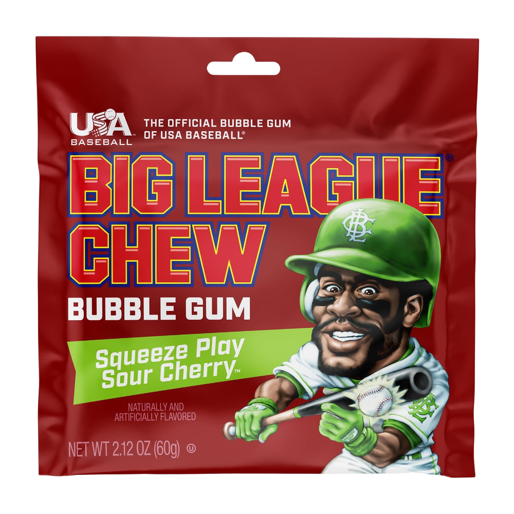 Big League Chew Bubble Gum Sour Cherry - 2.12oz (60g)