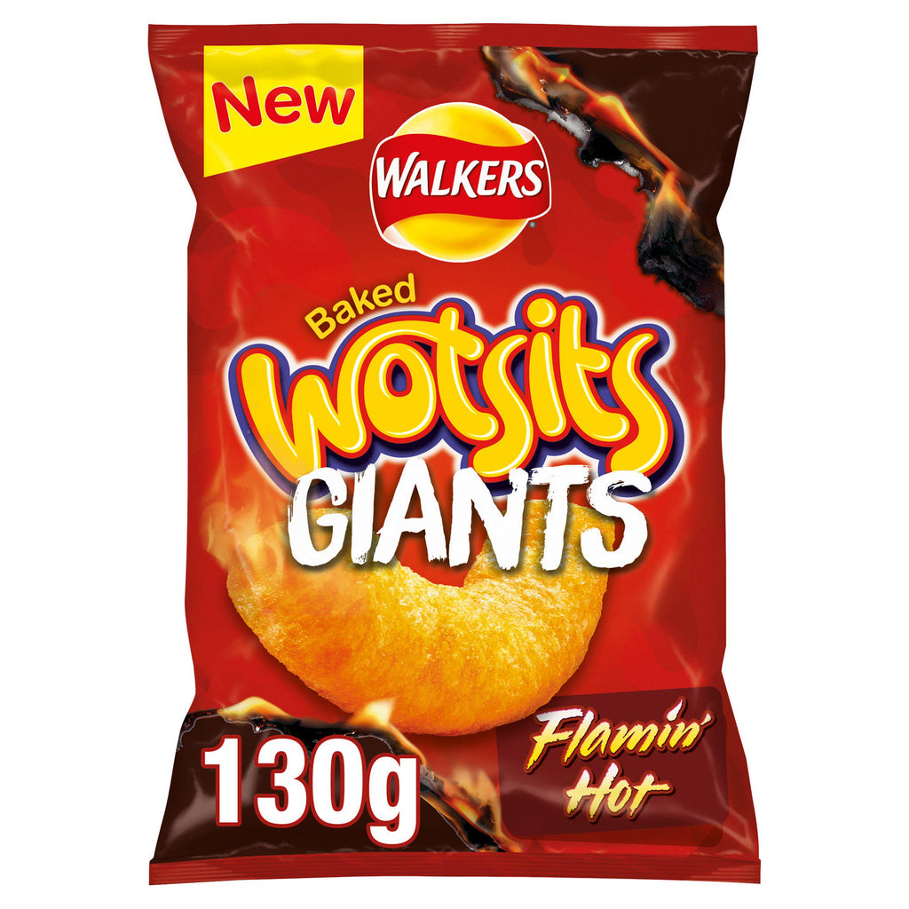Walkers Wotsits Giants Flamin' Hot Sharing Snacks 130g