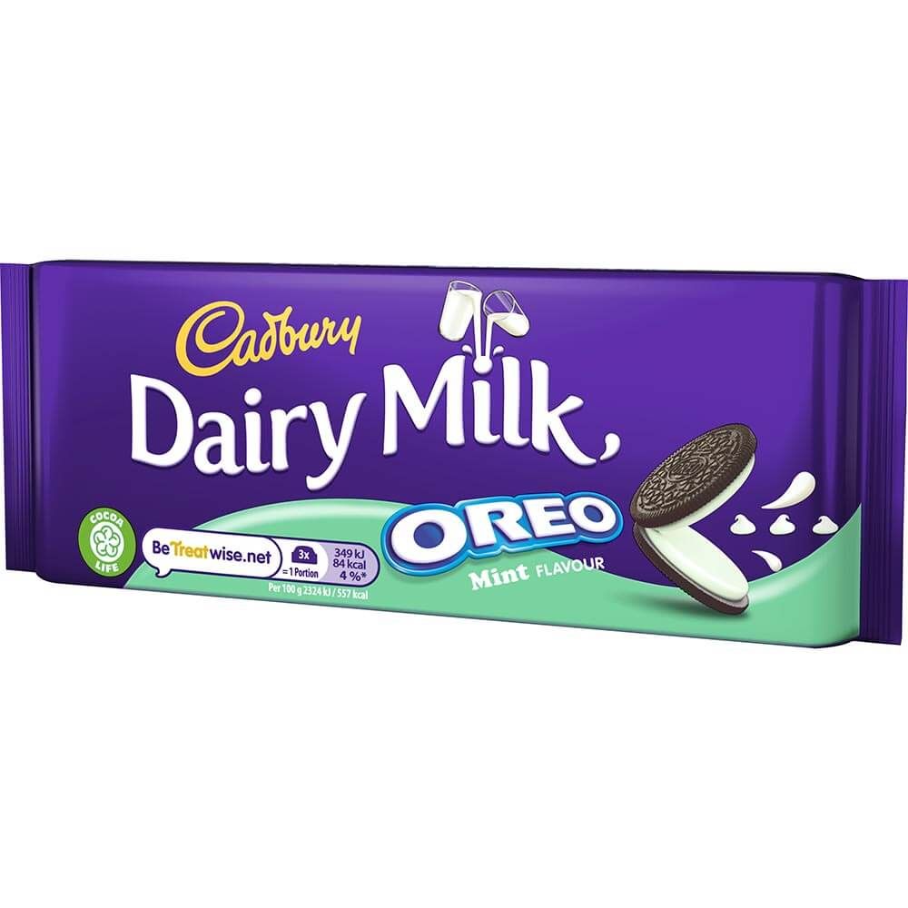 Cadbury Dairy Milk Oreo Mint Chocolate Bar 120g