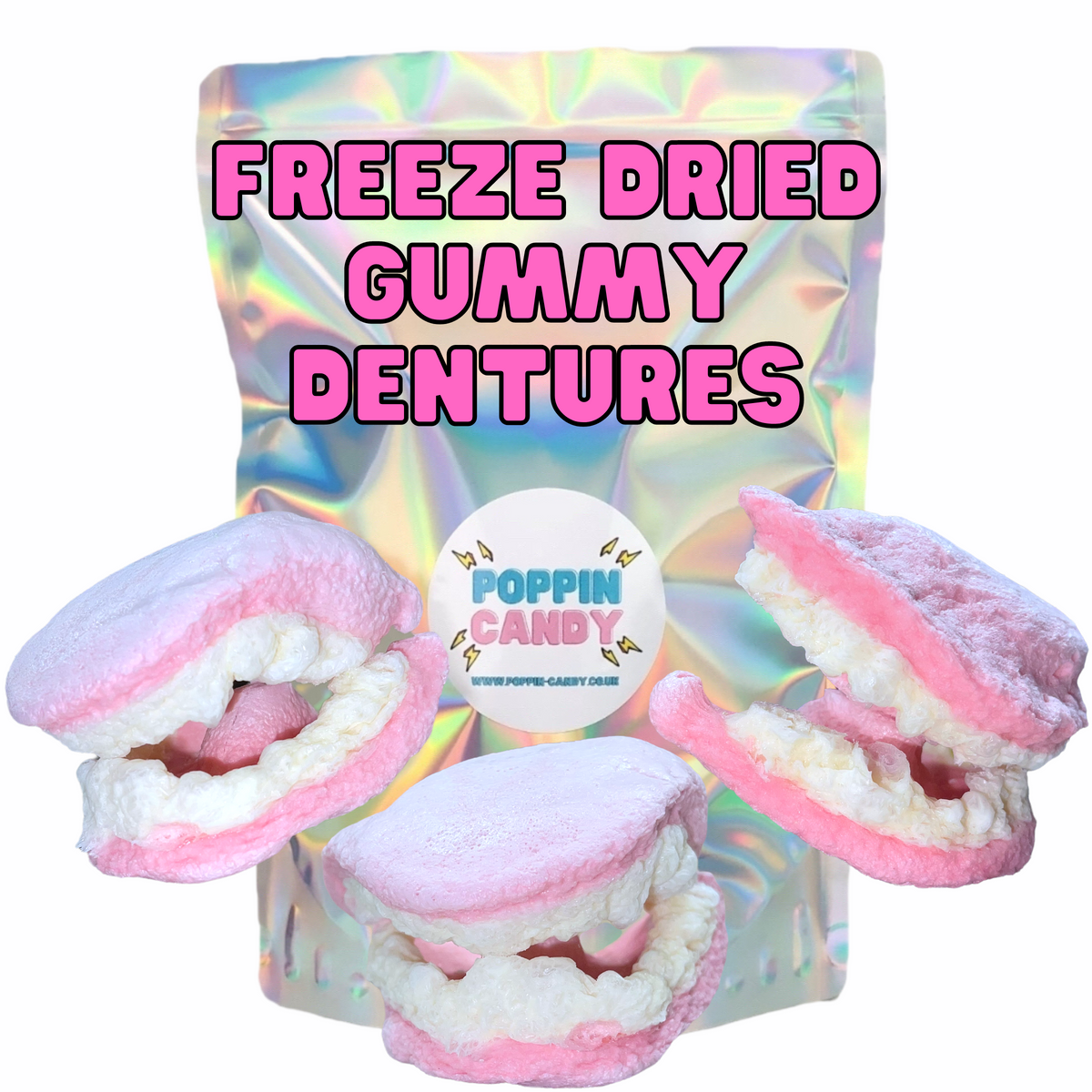 Freeze Dried Gummy Dentures Poppin Candy