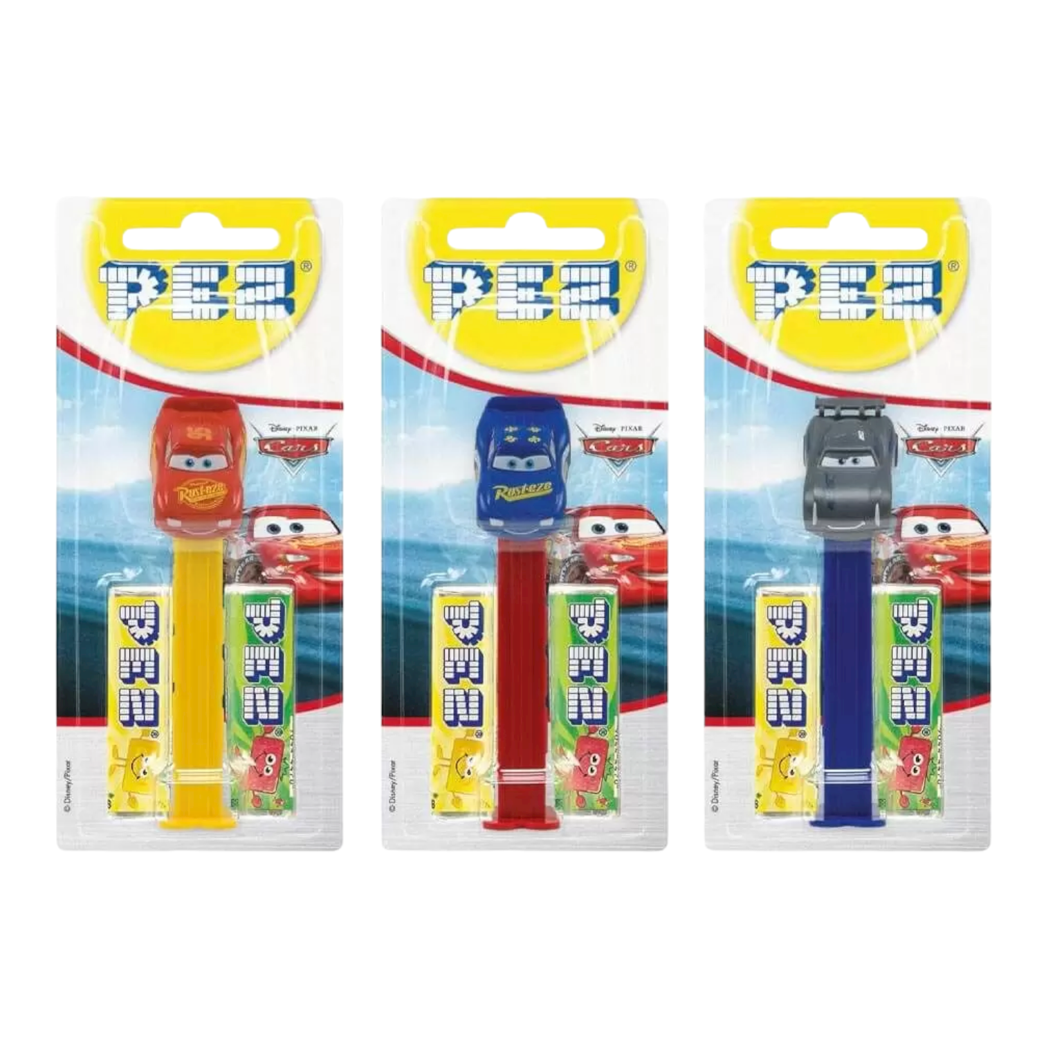 PEZ Cars Dispenser (Poly Pack) + 2 PEZ Tablet Packs - 0.58oz (16.4g)