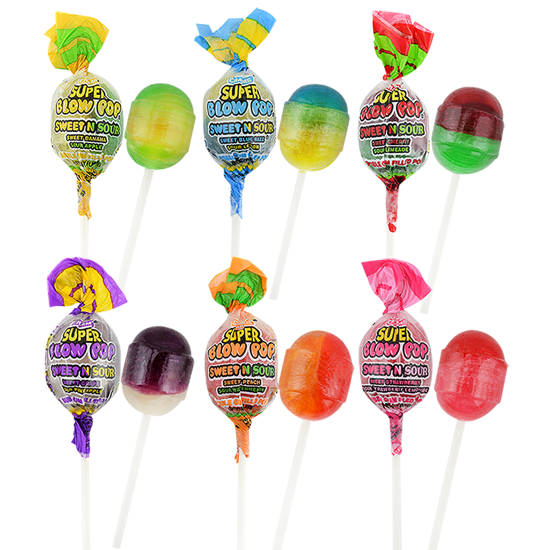 Charms Super Blow Pop Sweet N Sour Lollipop 1.12oz (32g)
