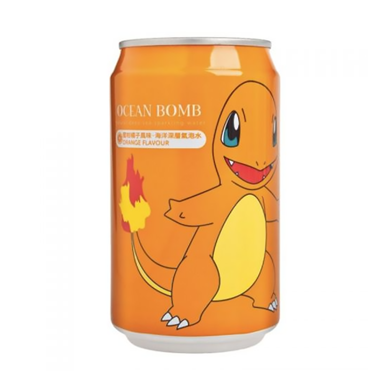 Ocean Bomb Pokemon Charmander Orange Flavour Sparkling Water - 12fl.oz (355ml) - (Best Before 30/10/21)