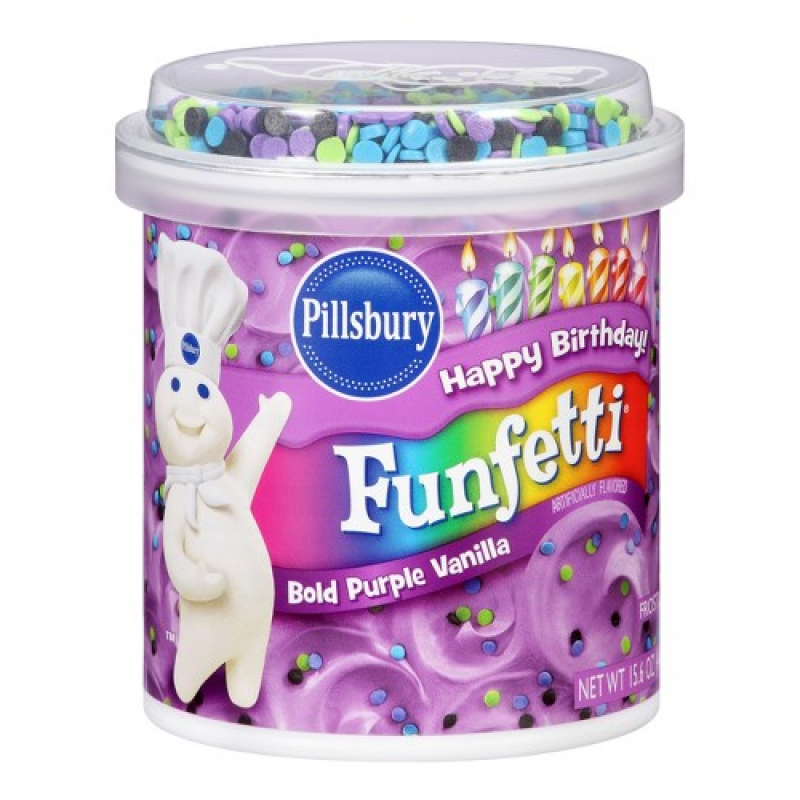 Pillsbury Bold Purple Vanilla Funfetti Frosting 15.6oz (442g)