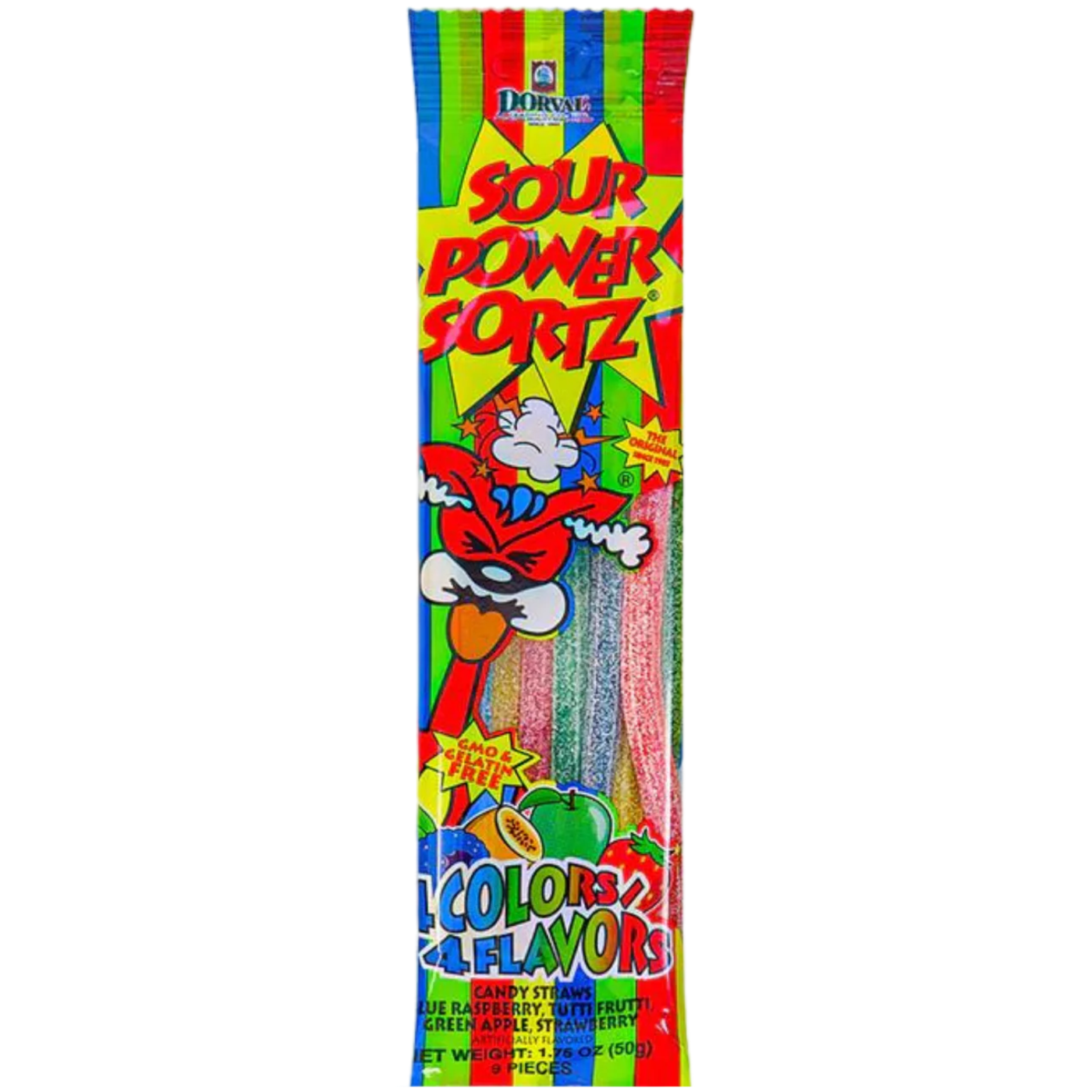 Dorval Sour Power Straws Sortz 4 Flavours - 1.75oz (50g)