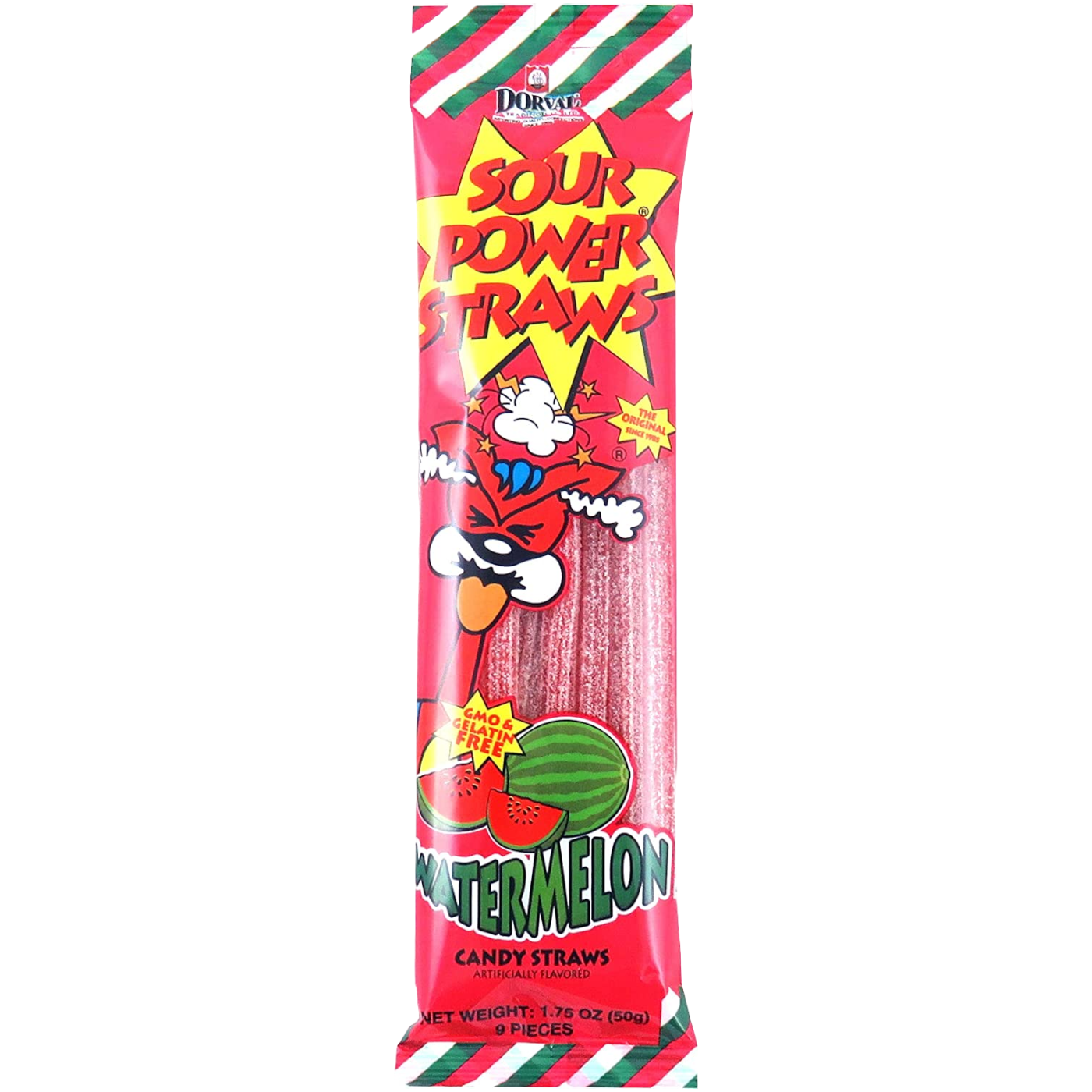 Dorval Sour Power Straws Watermelon - 1.75oz (50g)