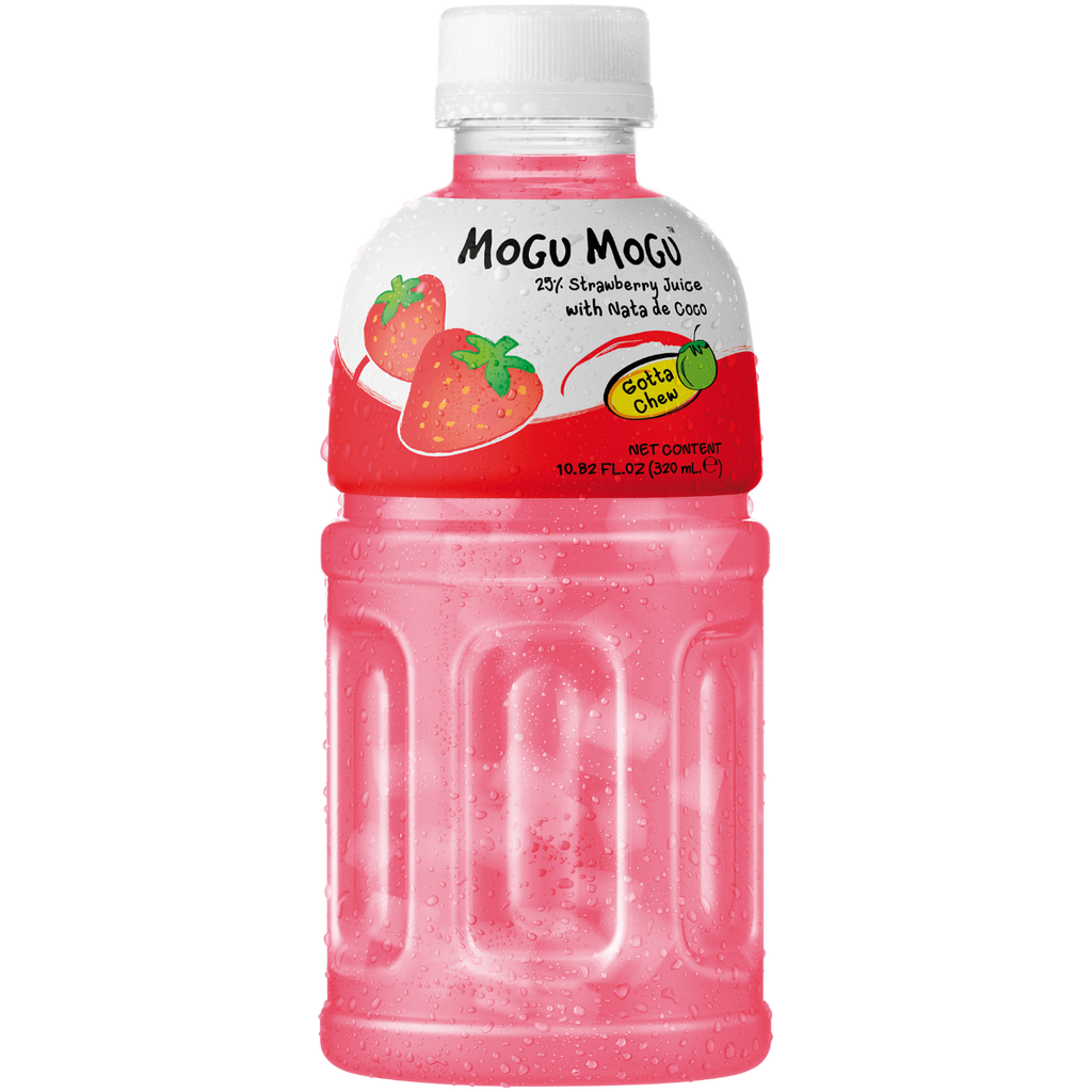 Mogu Mogu Strawberry Flavoured Drink with Nata de Coco - 10.8fl.oz (320ml)