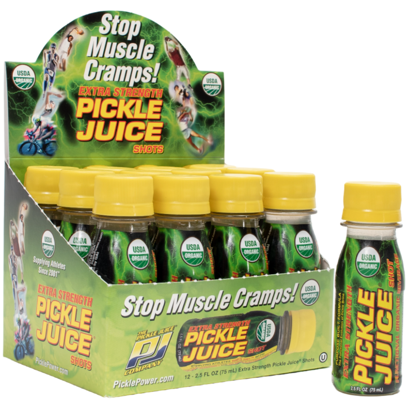 Pickle Juice Shot (Functional Organic Beverage To Stop Muscle Cramps) - 2.5fl.oz (75ml)