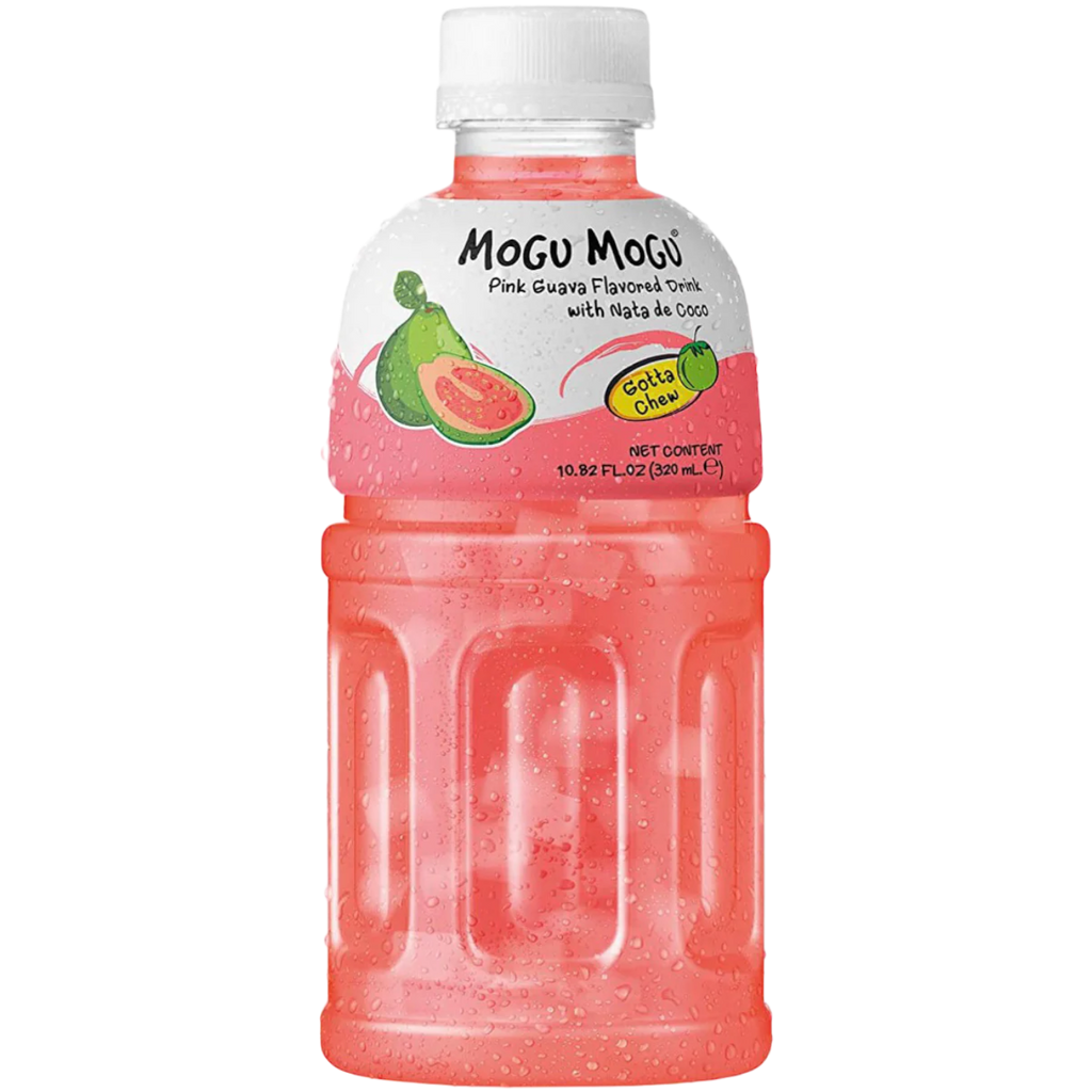 Mogu Mogu Pink Guava Flavoured Drink with Nata de Coco - 10.8fl.oz (320ml)