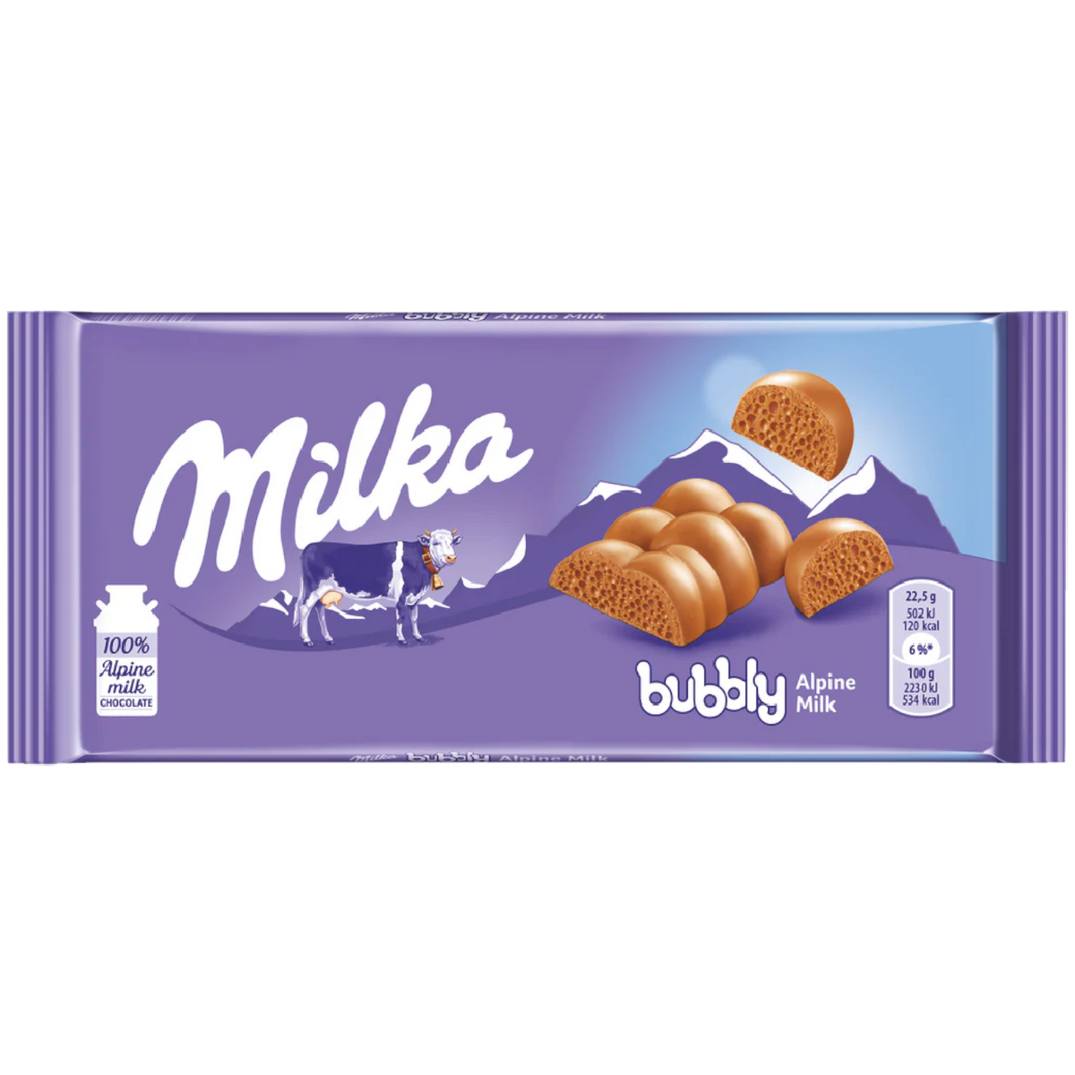 Milka Bubbly Alpine Milk Chocolate Bar 3.1oz (90g) Poppin Candy