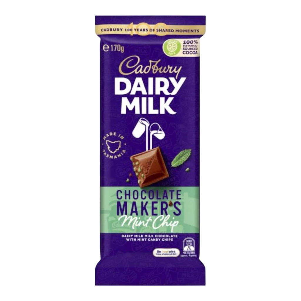 Cadbury Dairy Milk Chocolate Makers Mint Chip (Australia) - 5.9oz (170g)