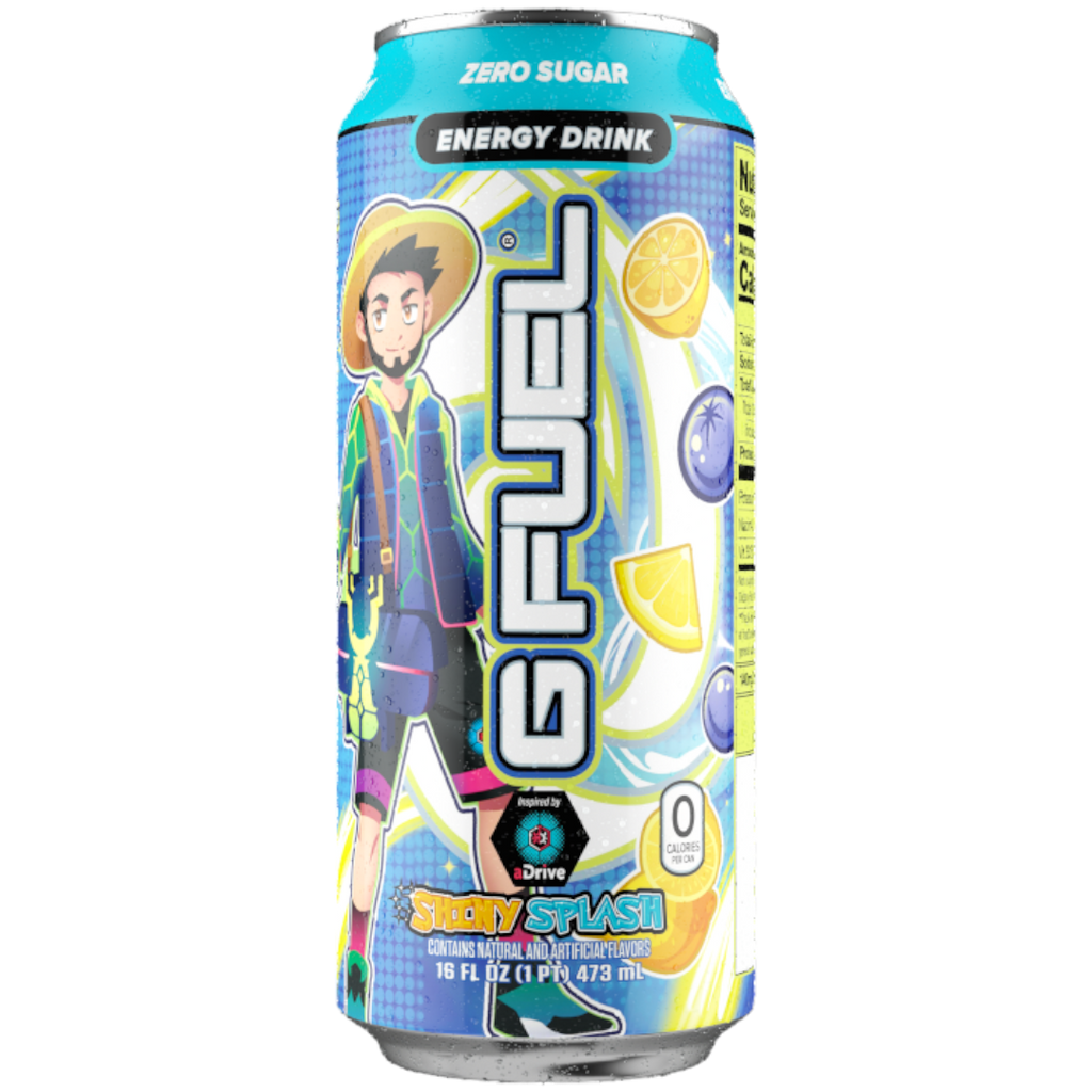 G FUEL - aDrive's Shiny Splash (Blueberry Lemonade Flavour) Zero Sugar Energy Drink - 16fl.oz (473ml)