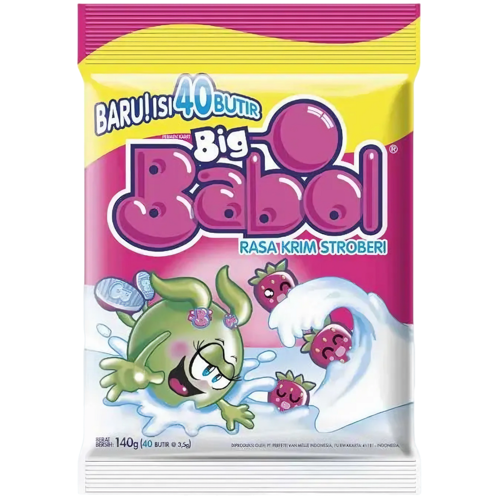 Big Babol Strawberry Cream Bubble Gum (Indonesia) - 4.65oz (132g)