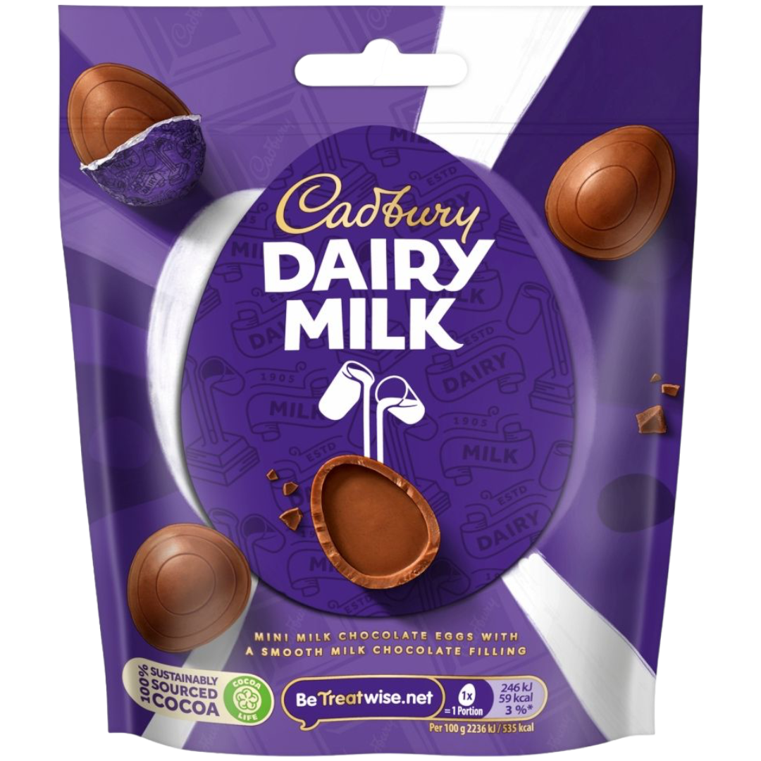 Cadbury Dairy Milk Chocolate Filled Eggs Peg Bag - 2.71oz (77g)