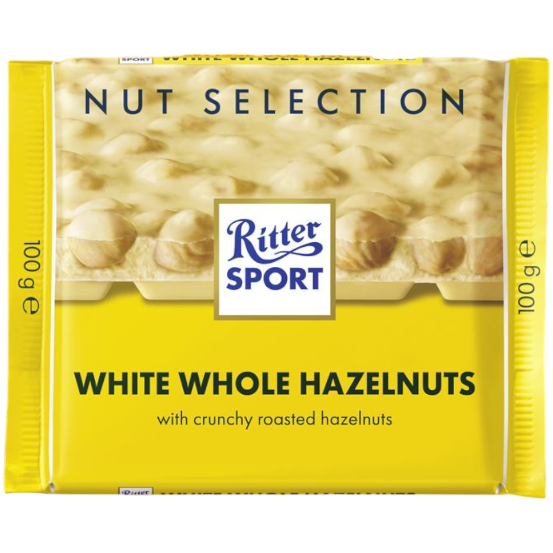 Ritter Sport White Whole Hazelnuts - 3.52oz (100g)