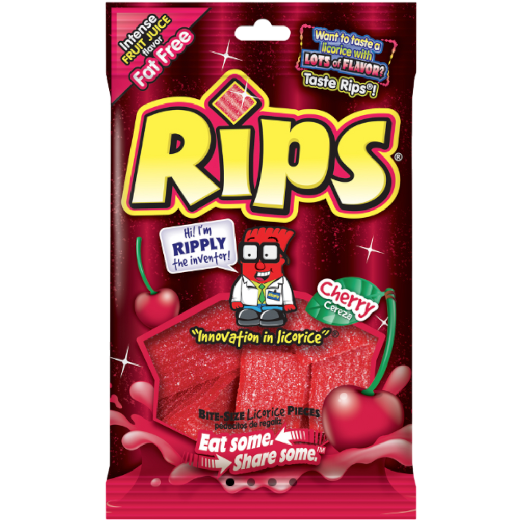 Rips Cherry Bite Size Pieces Peg Bag - 4oz (113g)