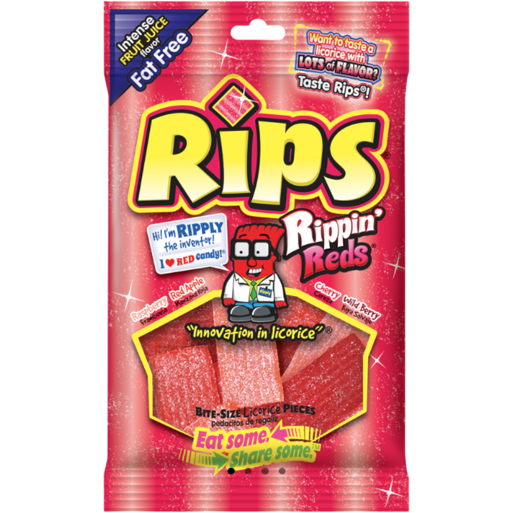 Rips Rippin #39 Reds Bite Size Pieces Peg Bag 4oz (113g) Poppin Candy Rips Rippin #39 Reds Bite Size Pieces Peg Bag 4oz (113g) Poppin Candy
