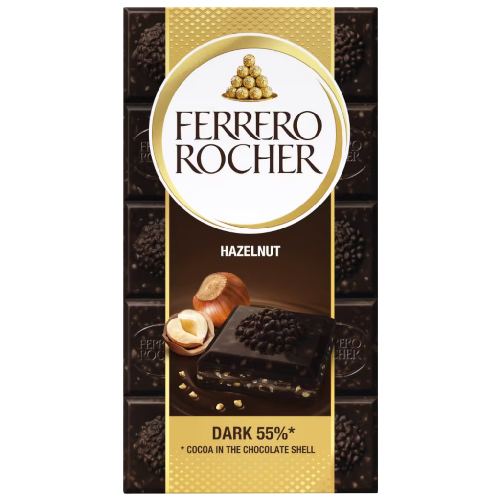 Ferrero Rocher Dark Chocolate 55% & Hazelnut Bar - 3.17oz (90G)