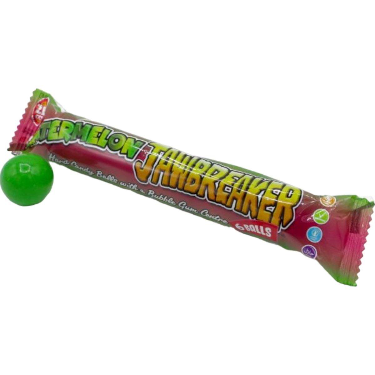 Watermelon Jawbreaker 6 Ball Pack - 1.74oz (49.5g) | Poppin Candy